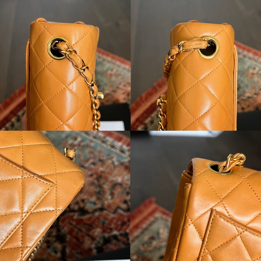Chanel Classic Vintage Mini Square Orange Flap Bag - Picture 8 of 11